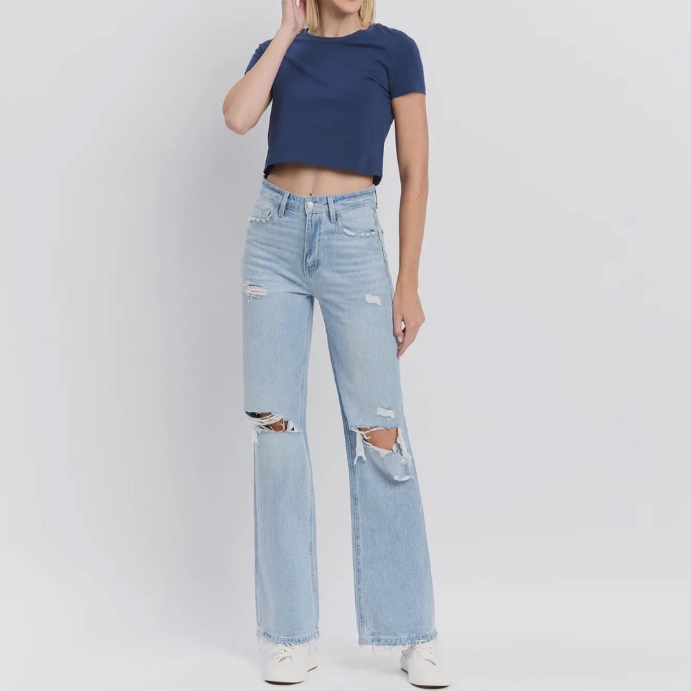VERVET by FLYING MONKEY WESTERN PROMISE 90'S VINTAGE SUPER HIGH RISE FLARE JEANS - Picture 6 of 12